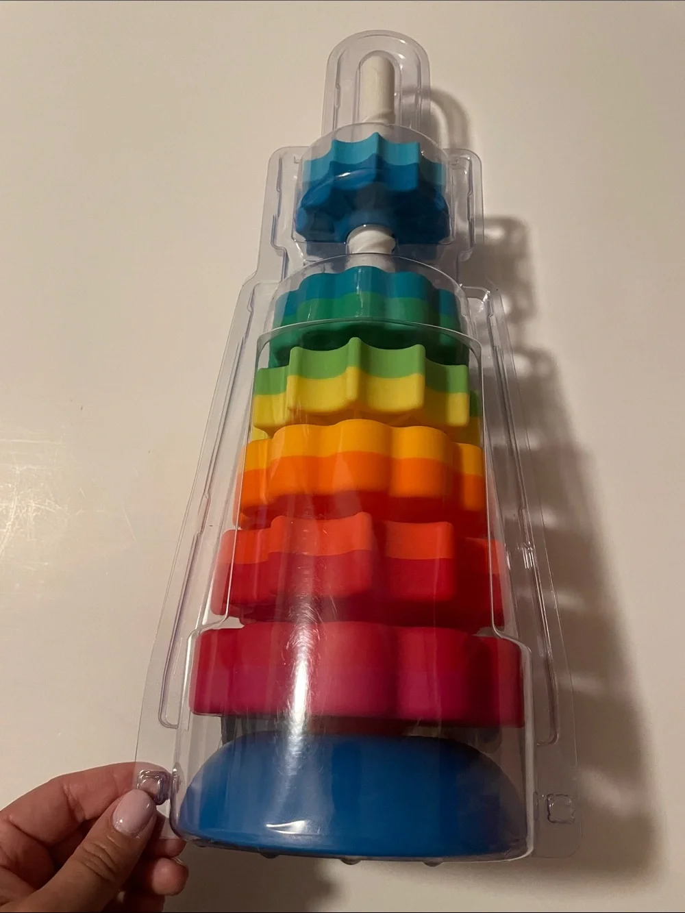 Fat Brain Toys SpinAgain Rainbow Baby Stack Toy Multicolor Spinning Toy Age 1+
